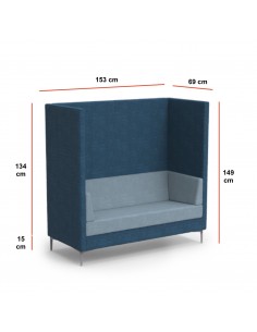 Canapé 2 places Push mono-color - Mobel Linea 2