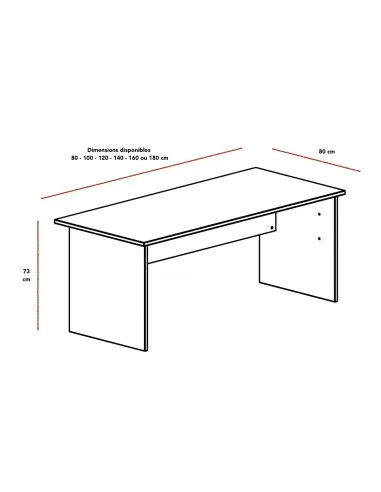 Bureau individuel Tono, pieds bois – Mobel Linea