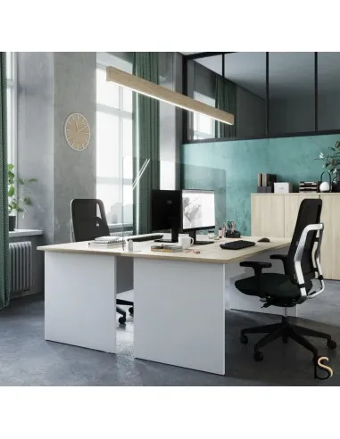 Bureau individuel Tono, pieds bois – Mobel Linea