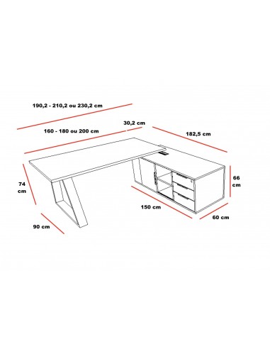 Bureau avec meuble d’angle Pyramid
