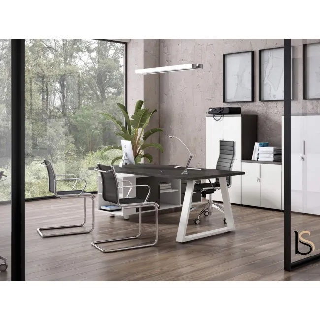 Bureau bi-colore avec meuble d’angle Pyramid