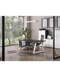 Bureau bi-colore avec meuble d’angle Pyramid