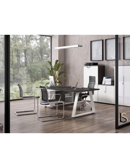 Bureau bi-colore avec meuble d’angle Pyramid