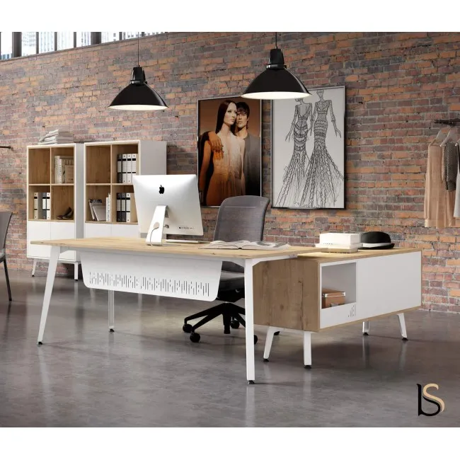 Bureau compact Idea Ypsilon avec caisson intégré - Quadrifoglio