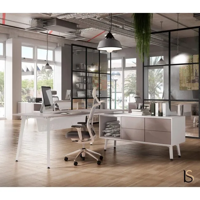 Bureau compact Idea Ypsilon avec caisson intégré - Quadrifoglio