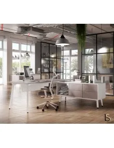 Bureau compact Idea Ypsilon avec caisson intégré - Quadrifoglio