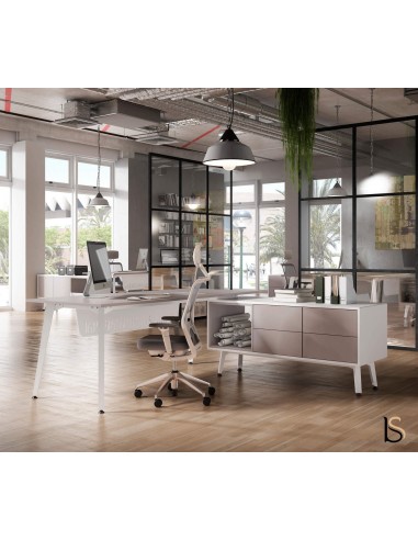 Bureau compact Idea Ypsilon avec caisson intégré - Quadrifoglio