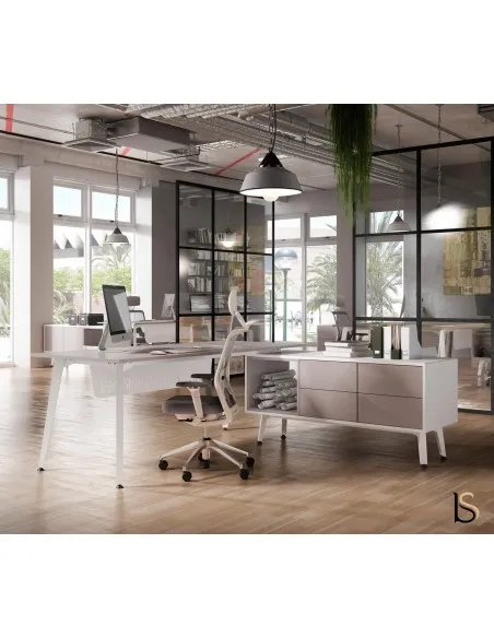 Bureau compact Idea Ypsilon avec caisson intégré - Quadrifoglio