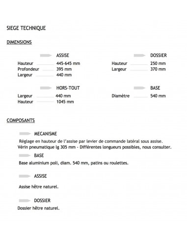 Chaise laboratoire en bois