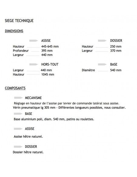 Chaise laboratoire en bois