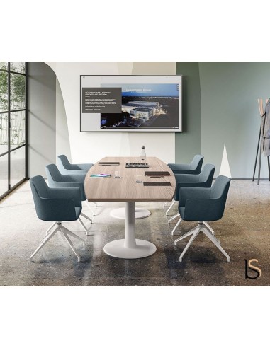 Table de réunion plateau forme tonneau série IDEA - Quadrifoglio