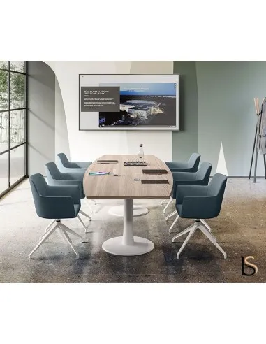 Table de réunion plateau forme tonneau série IDEA - Quadrifoglio