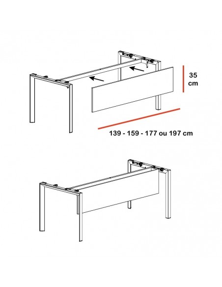 Voile de fond en mélaminé pour bureaux Fly - Mobel Linea