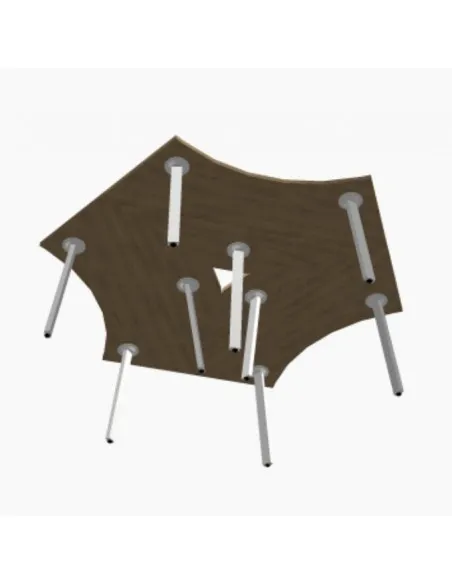 Bureau bench 3 personnes Ogi A – MDD, vue du dessous