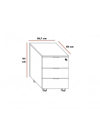 Caisson mobile 3 tiroirs Pigreco - MARTEX.