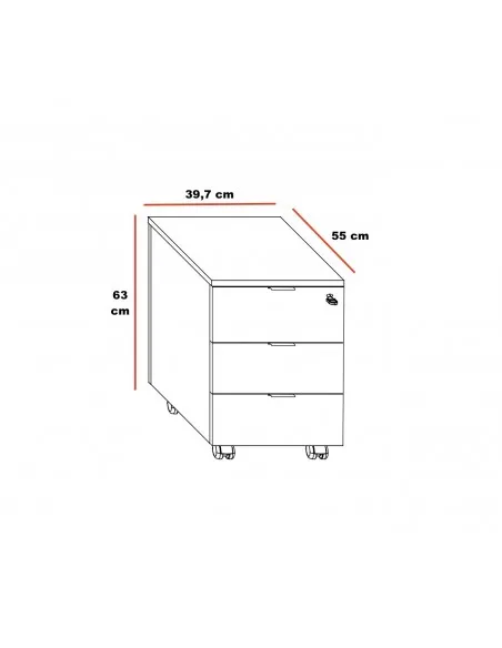 Caisson mobile 3 tiroirs Pigreco - MARTEX.