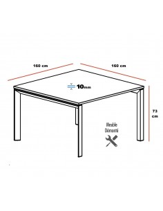 Table de réunion en verre Star - Mobel Linea 2