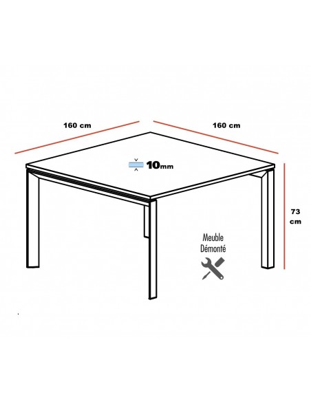 Table de réunion en verre Star - Mobel Linea