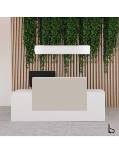Bureau d’accueil Pano - Ofitres avec réhausse stratifiée beige
