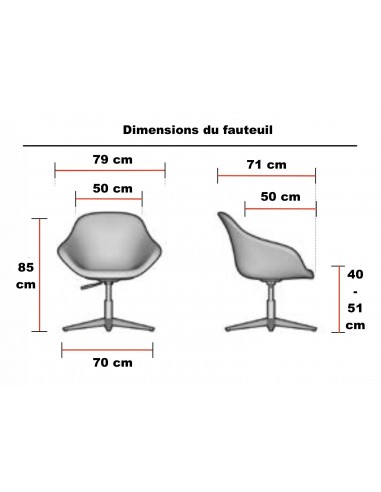 Grand fauteuil d’accueil Tilos avec pied métal - Mobel linea.