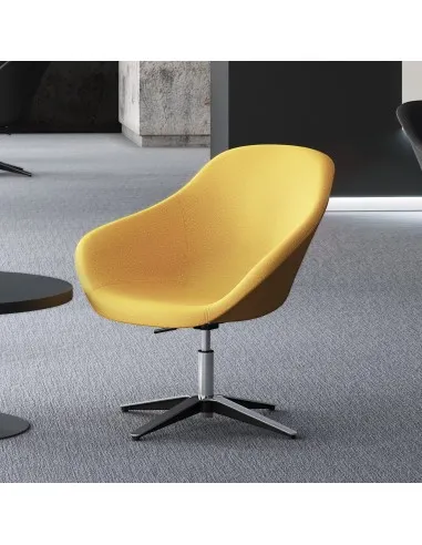 Grand fauteuil d’accueil Tilos avec pied métal - Mobel linea.