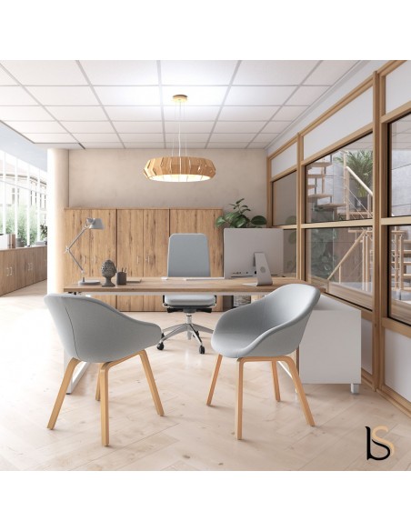 Chaise visiteurs Tilos pieds bois - Mobel linea