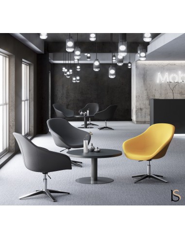 Grand fauteuil d’accueil Tilos avec pied métal - Mobel linea.