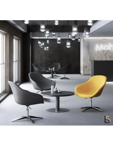 Grand fauteuil d’accueil Tilos avec pied métal - Mobel linea.