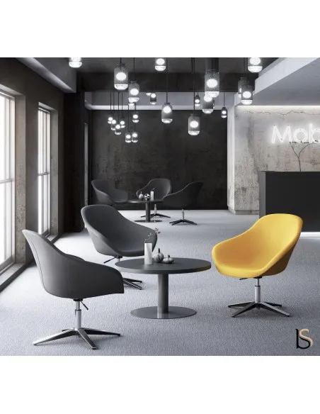 Grand fauteuil d’accueil Tilos avec pied métal - Mobel linea.