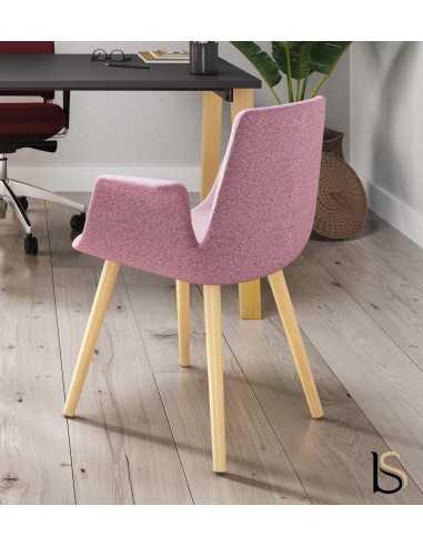 Chaise visiteurs RAN pieds bois - Mobel linea.