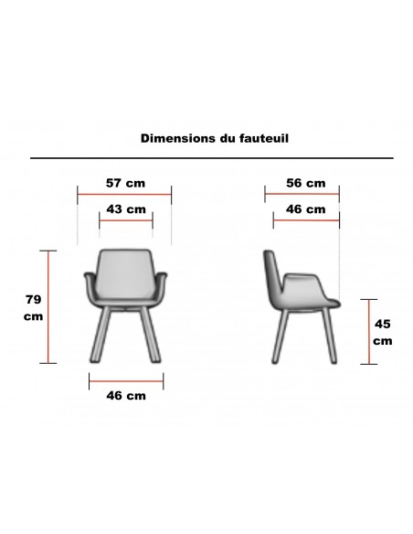 Chaise visiteurs RAN pieds bois - Mobel linea.
