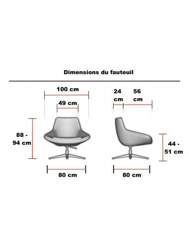 Fauteuil Lounge pivotant Storn - Mobel linea.