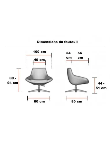 Fauteuil Lounge pivotant Storn - Mobel linea.