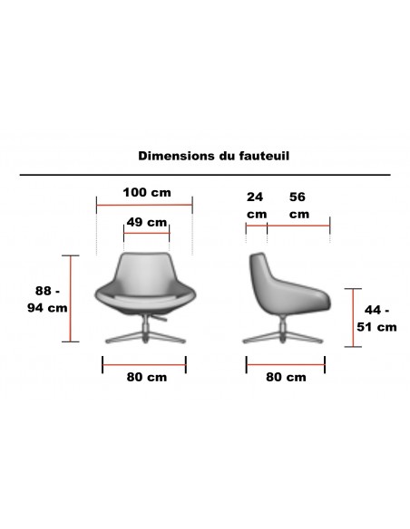 Fauteuil Lounge pivotant Storn - Mobel linea.