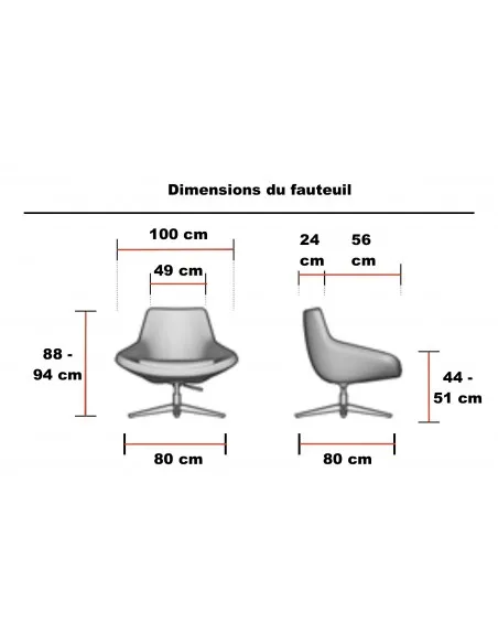 Fauteuil Lounge pivotant Storn - Mobel linea.