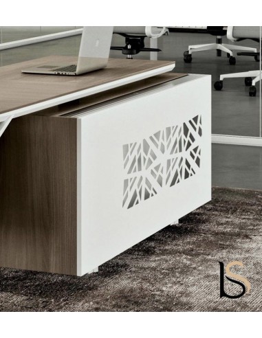 Bureau de direction X8 en verre blanc - Officity