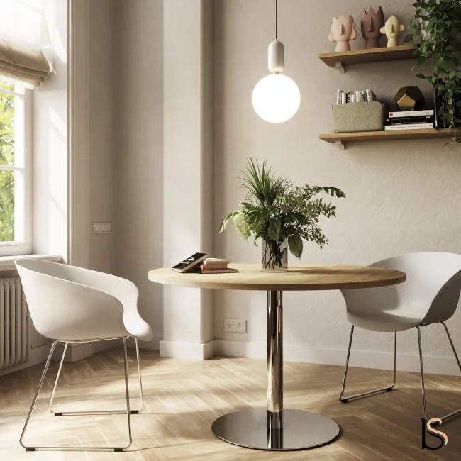 Table ronde pieds chromé Rock– Mobel Linea