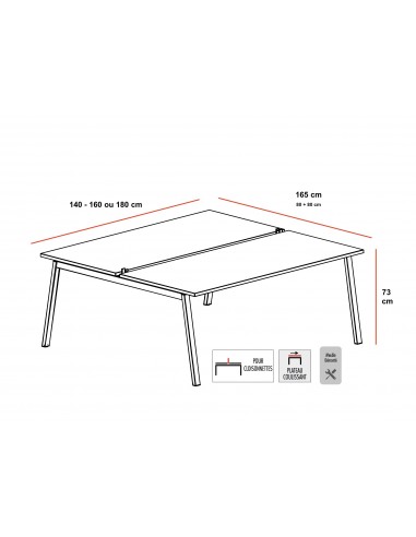 Bureau 2 personnes Born Wood – Mobel Linea