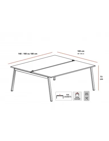 Bureau 2 personnes Born Wood – Mobel Linea