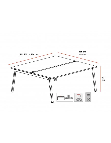 Bureau 2 personnes Born Wood – Mobel Linea