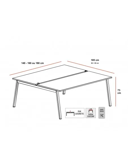 Bureau 2 personnes Born Wood – Mobel Linea