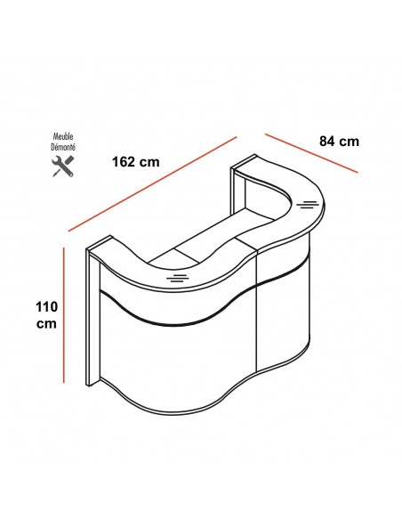 Banque d'accueil compacte WAVE - MDD