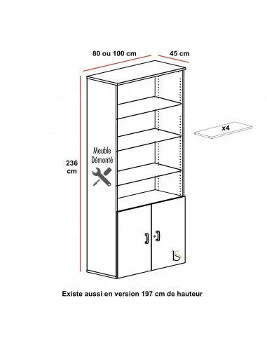 Armoire mixte hauteur 236 cm – Mobel Linea