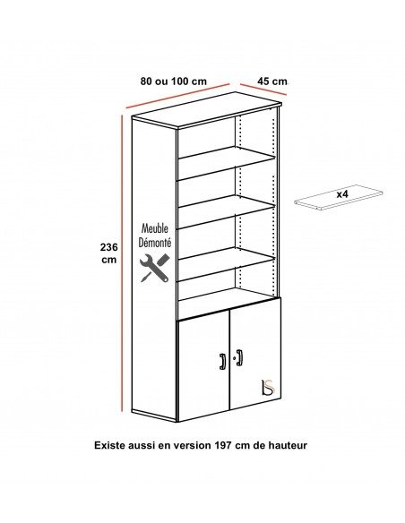 Armoire mixte hauteur 236 cm – Mobel Linea