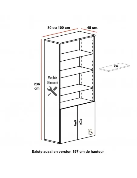 Armoire mixte hauteur 236 cm – Mobel Linea