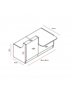 Banque d’accueil droite de couleur Linea avec accès PMR. 2