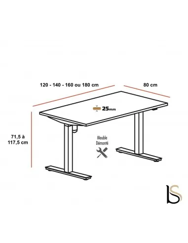 Bureau réglable en hauteur TRAM - Mobel Linea