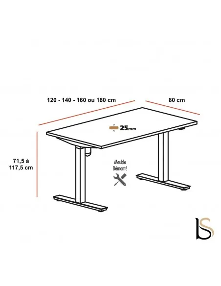 Bureau réglable en hauteur TRAM - Mobel Linea