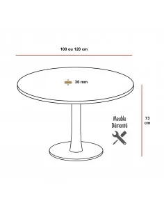 Table de réunion ronde Idea avec pied central tulipe 2