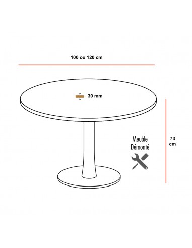 Table de réunion ronde Idea, pied...